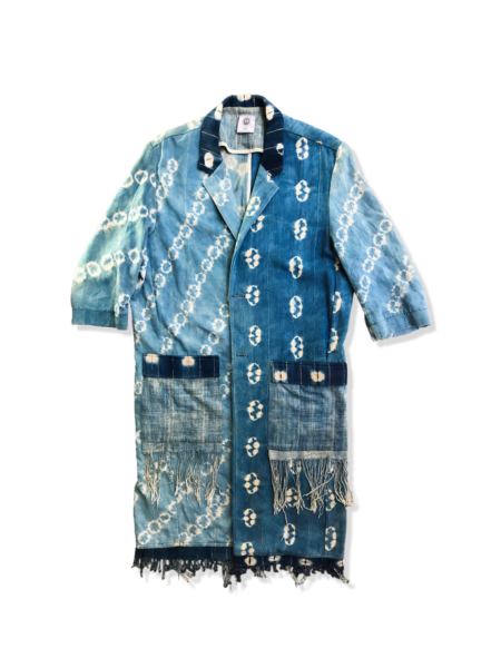 Luxury Blue Indigo Handwoven Coat – Unisex Cultural Statement Piece