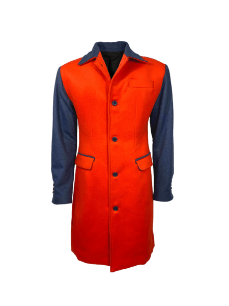 Cashmere Wool Coat with bold back detail – front view