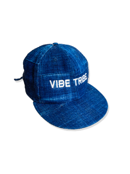 Dad Africa Vibe Tribe Hat in handwoven West African indigo cotton with embroidery