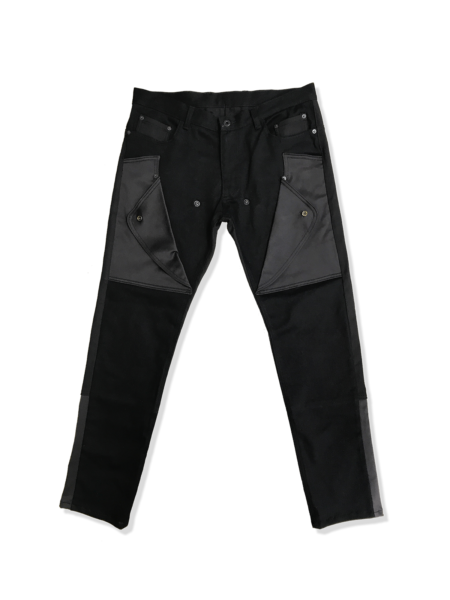2Tone Minimalist Black Denim Pants with utility pockets