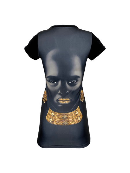 Mini Dress Queen Tee – Luxury African-Inspired Graphic Statement Dress