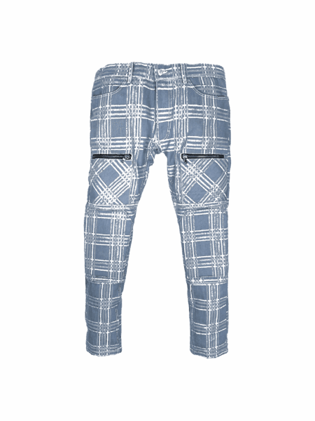Denim Plaid Padded Pants with zippers and padded knees – RCSLA