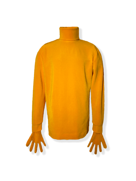 Madrid Yellow Turtleneck Gloves – Luxury Knitwear with Built-In Gloves