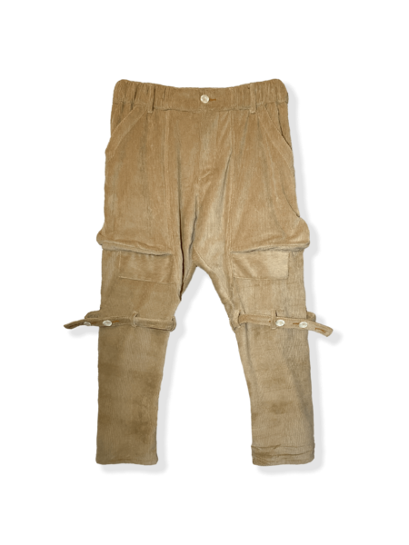RO Corduroy Pants – Full-Length Brown Corduroy Utility Design