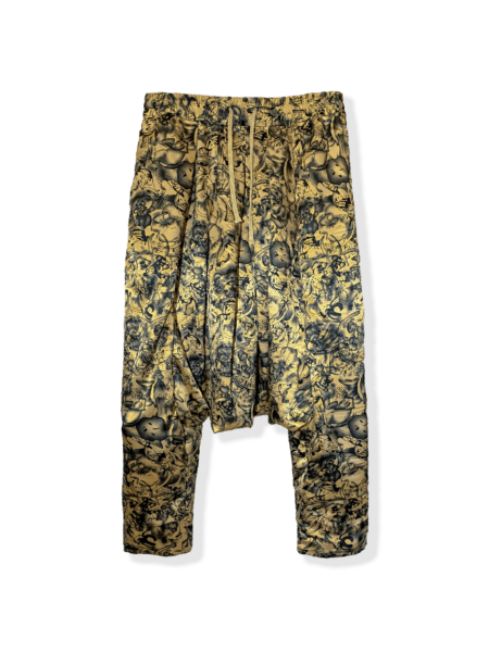 Desert Mirage Pants front view with satin drop-crotch silhouette and drawstring waist