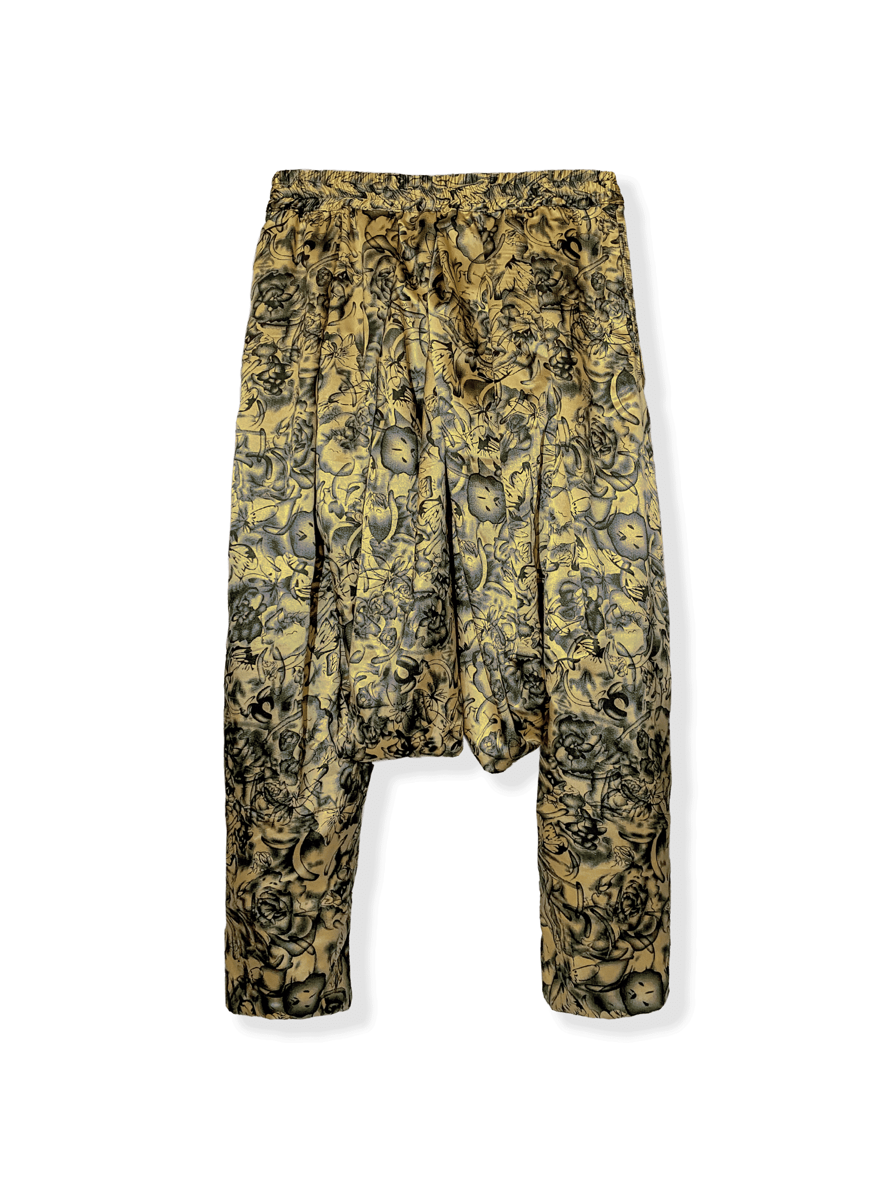 Desert Mirage Pants back view with pleated design and tapered leg in abstract print