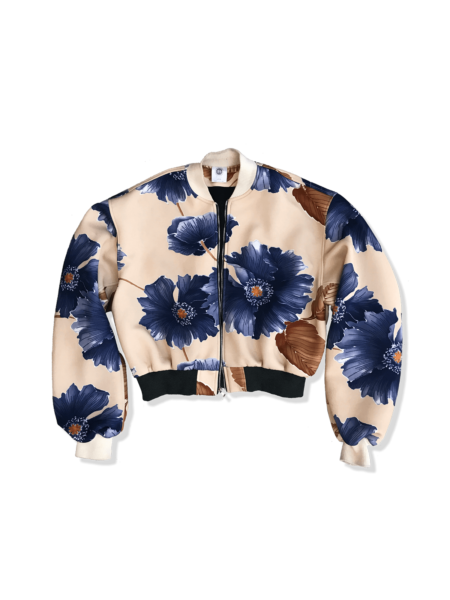 Exclusive Luxe Floral Neoprene Bomber Jacket – Bold Statement Piece