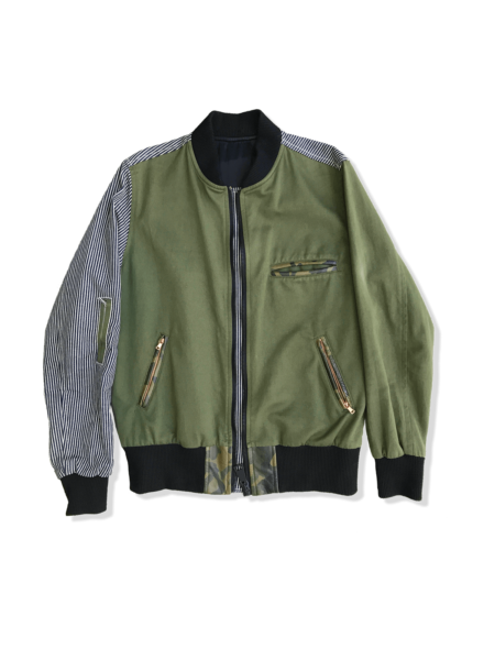 RCSLA 2Tone Bomber Jacket – Cotton Twill with Striped Panels