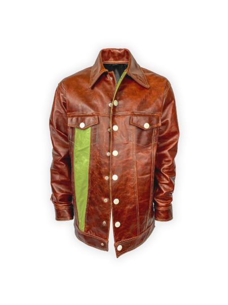 Vintage Leather Trucker Jacket