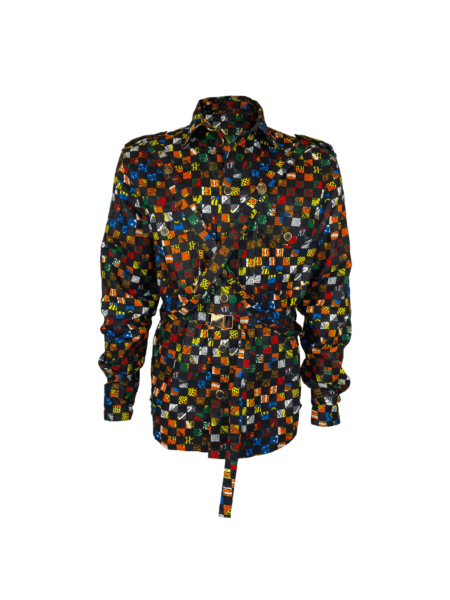 Touba Mosaic Shirt with Colorful Baye Fall-Inspired Print