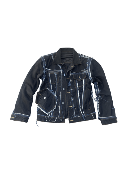 Rickoman Trucker Jacket – Front View with Distressed Denim