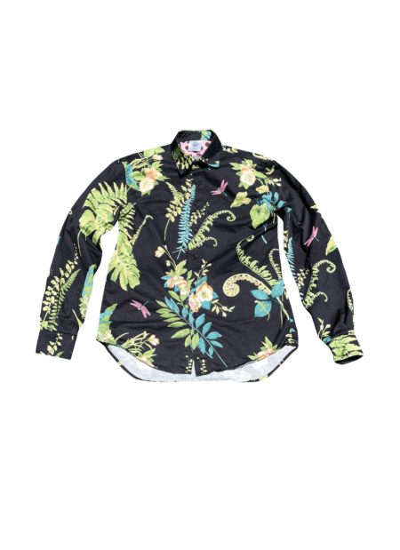 Flora Power Shirt – Botanical Cotton Long Sleeve with Polka Dot Lining by RCSLA