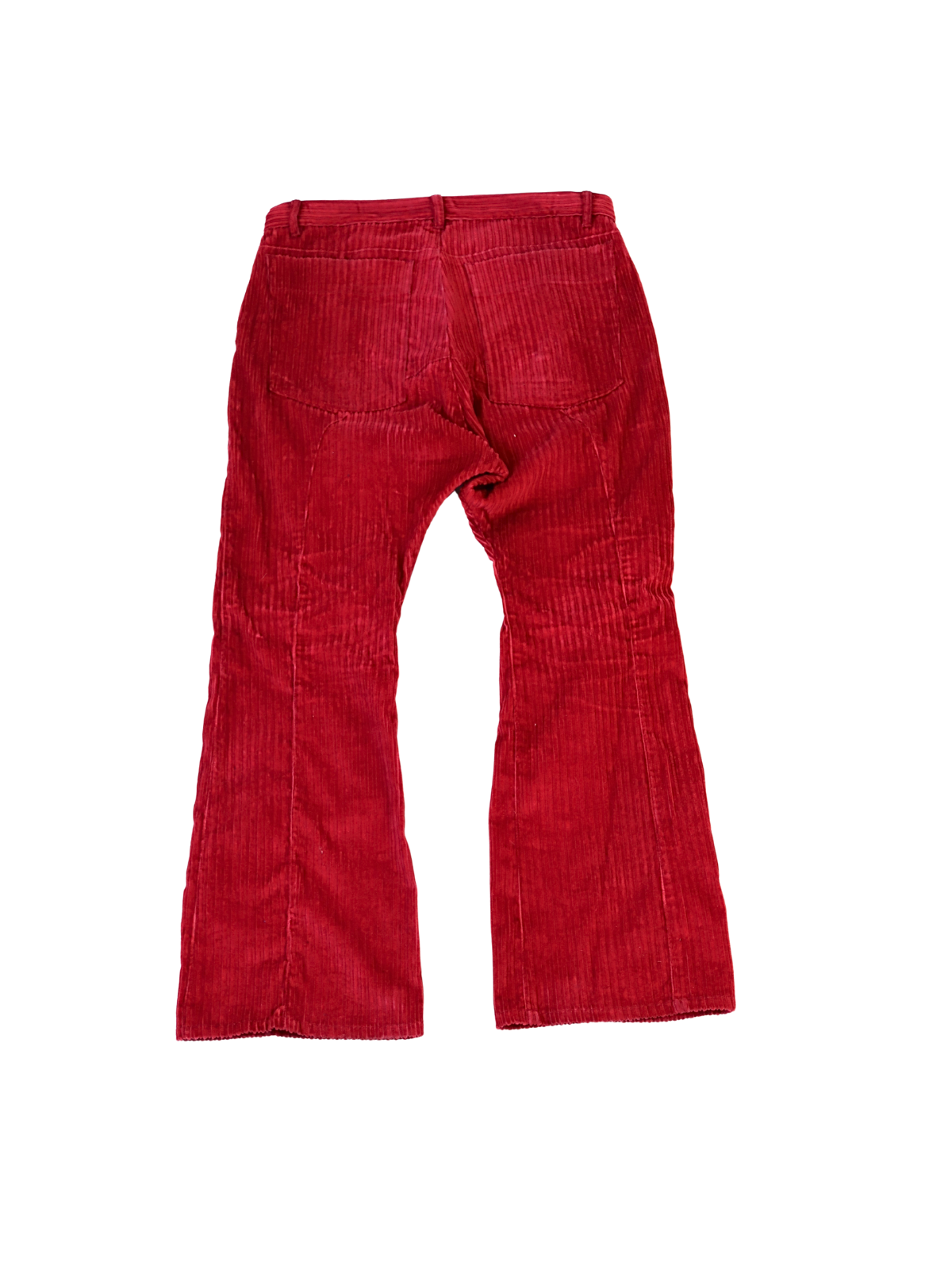 Back view of Dropped Crotch Burgundy Corduroy Pants
