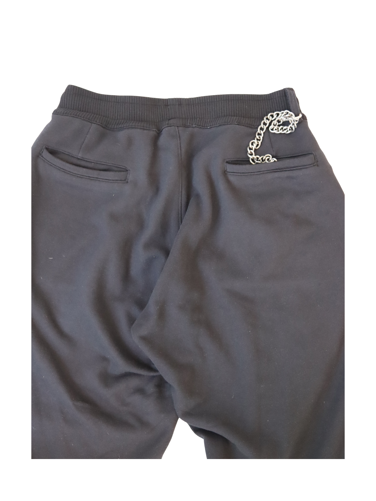 black oversized joggers back