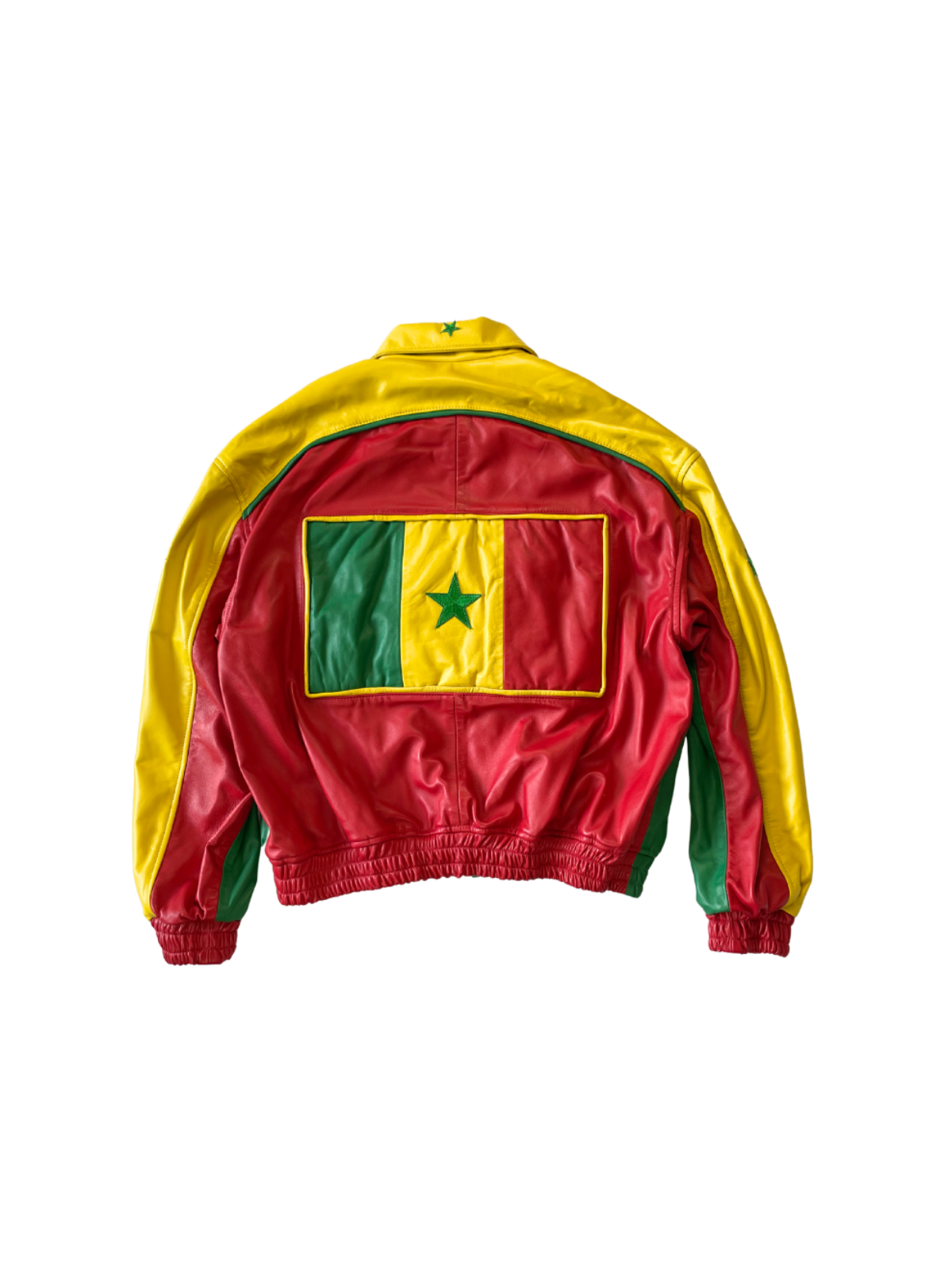 Senegal National Team Jacket 2.0 – Back with Senegalese flag leather panel