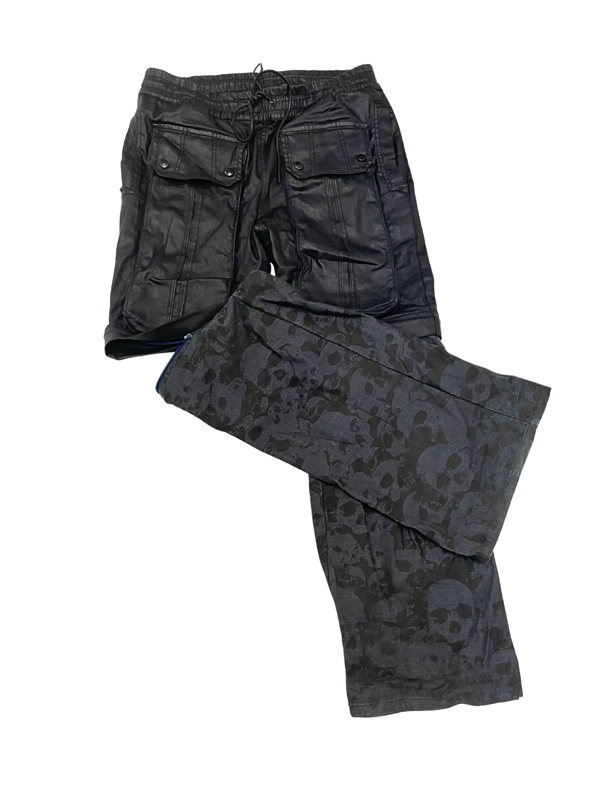 waxed denim convertible pants front view