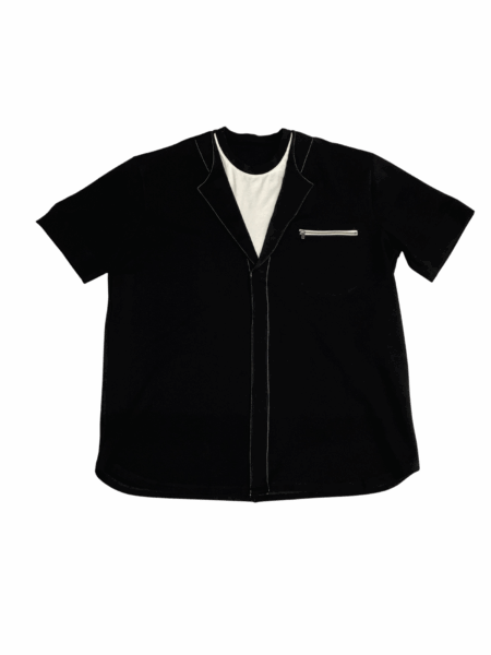 RCSLA Lapel Illusion Tee front view with zipper pocket