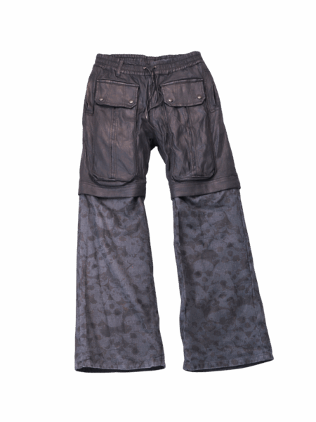 waxed denim convertible pants front view